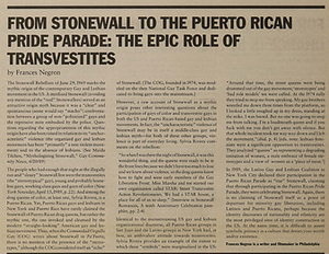 FROM STONEWALL TO THE PUERTO RICAN PRIDE PARADE: THE EPIC ROLE OF TRANSVESTITES