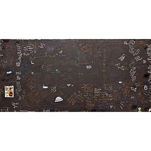 Wood covered in personal messages from the Boston Marathon memorial at Copley Square