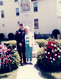 Victor Ares with his sister at the Portuguese American War Memorial