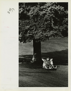 Romulo Ferreira relaxes in Shedd Park in Lowell