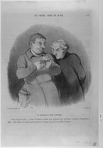 Un BOUQUINISTE DANS L'IVRESSE. - Rien n'égale ma joie... je viens de trouver à acheter pour cinquante écus un Horace imprimé à Amsterdam en 1780... cette édition est excessivement précieuse, à chaque page elle est criblée de fautes!...