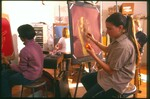 Suffolk University students at easels in a NESAD drawing class, photograph, Spring 2003