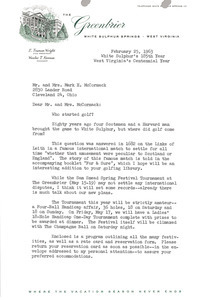 Letter from E. Truman Wright to Mark H. McCormack