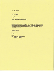 Memorandum from Judy Chilcote to W. W. Amyx