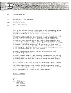 Memorandum from Mark H. McCormack to Buzz Hornett and Jan Steinmann