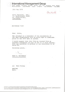 Letter from Mark H. McCormack to Colin MacLaine