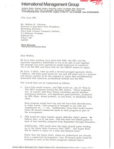 Letter from Mark H. McCormack to Weldon H. Johnston