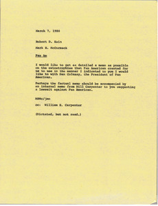 Memorandum from Mark H. McCormack to Robert D. Kain