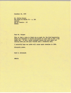 Letter from Mark H. McCormack to Carlos Borges