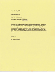 Memorandum from Mark H. McCormack to Arthur Rosenblum
