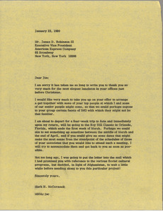 Letter from Mark H. McCormack to James D. Robinson