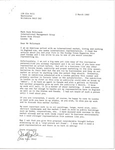 Letter from Judy Sale to Mark H. McCormack