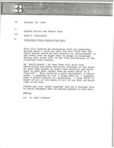 Memorandum from Mark H. McCormack to Hughes Norton and Robert Kain