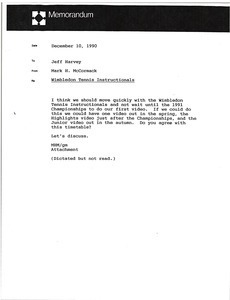 Memorandum from Mark H. McCormack to Jeff Harvey