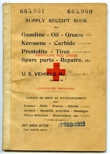American Red Cross supply receipt book