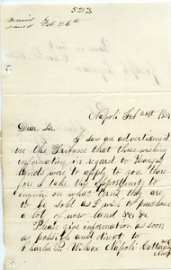 Letter from Charles Wilcox to Joseph Lyman