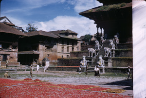 Chiles drying in Durbar Square