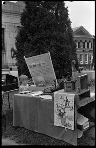 Antinuclear protest on Greenfield town common, opposing the plan to build a reactor in the town of Montague