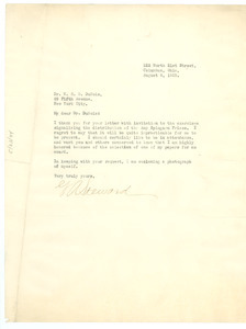 Letter from G. A. Steward to W. E. B. Du Bois