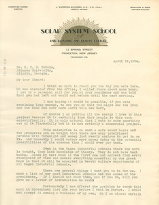 Letter from Christine Howell to W. E. B. Du Bois