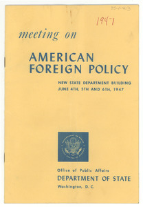 American Foreign Policy meeting program