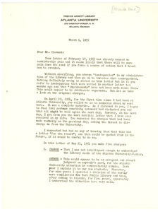 Letter from Lawrence D. Reddick to Atlanta University