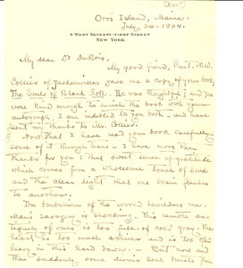 Letter from Ralcy Husted Bell to W. E. B. Du Bois