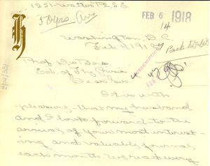 Letter from Beatrice L. Hill to W. E. B. Du Bois