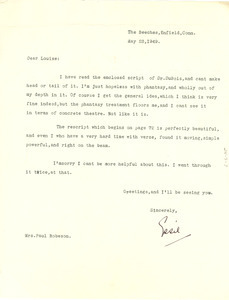 Letter from Eslanda Robeson to Louise T. Patterson
