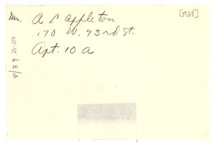 Address of A. L. Appleton