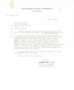 Letter from Elliot M. Rudwick to W. E. B. Du Bois