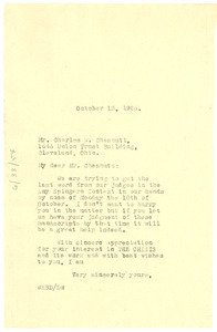 Letter from W. E. B. Du Bois to Charles W. Chesnutt