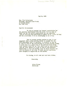 Letter from Alice Citron to Vito Marcantonio