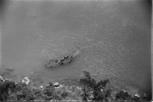 Hull of a sunk Vietcong gun smuggling boat.