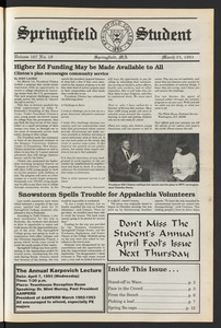 The Springfield Student (vol. 107, no. 19) Mar. 25, 1993