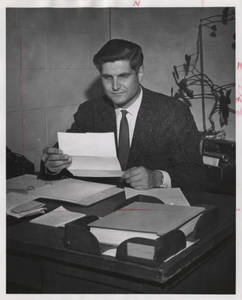 Hans B. C. Spiegel at desk