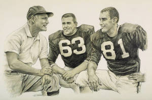 Coach Ted Dunn and Co-captains Scott Taylor and Gary Wilcox, by Jim Trelease