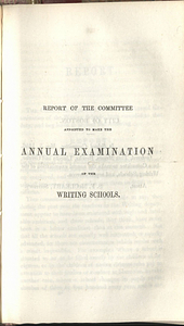 Report of the Committee Appointed to Make the Annual Examination of the Writing Schools