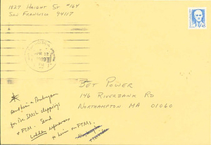 Envelope Addressed to Bet Power from Lou Sullivan