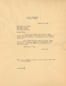 Letter from W. E. B. Du Bois to Mrs. N. G. Du Bois