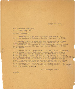 Circular letter from W. E. B. Du Bois to Theodore Roosevelt