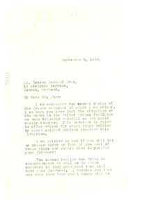 Letter from W. E. B. Du Bois to George Bernard Shaw