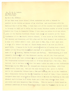 Letter from Catharine D. Lealtad to W. E. B. Du Bois
