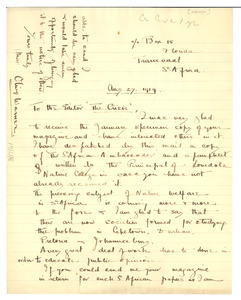 Letter from Olive Warner to Editor of the Crisis