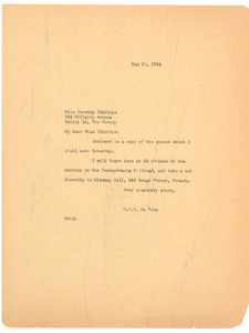 Letter from W. E. B. Du Bois to New Jersey Conference on Peace, Trade, and Jobs