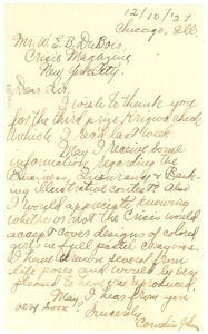 Letter from Cornelius W. Johnson to W. E. B. Du Bois
