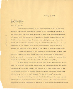 Letter from W. E. B. Du Bois to Dean Pruitt