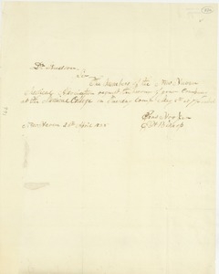 Letter from Charles Hooker and E.J. Bishop to Erasmus Darwin Hudson