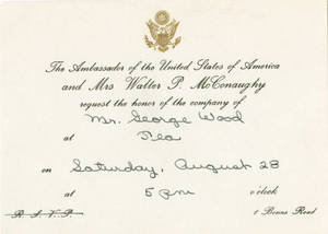 Invitation to tea at the US Embassy of Pakistan, 1965
