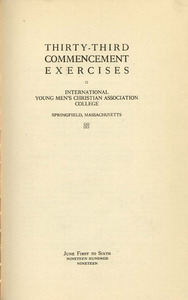 Springfield College Commencement program (1919)
